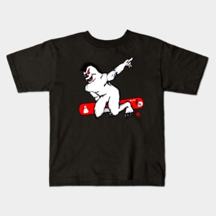 Abominable Snowboarder Bombs Snow Kids T-Shirt